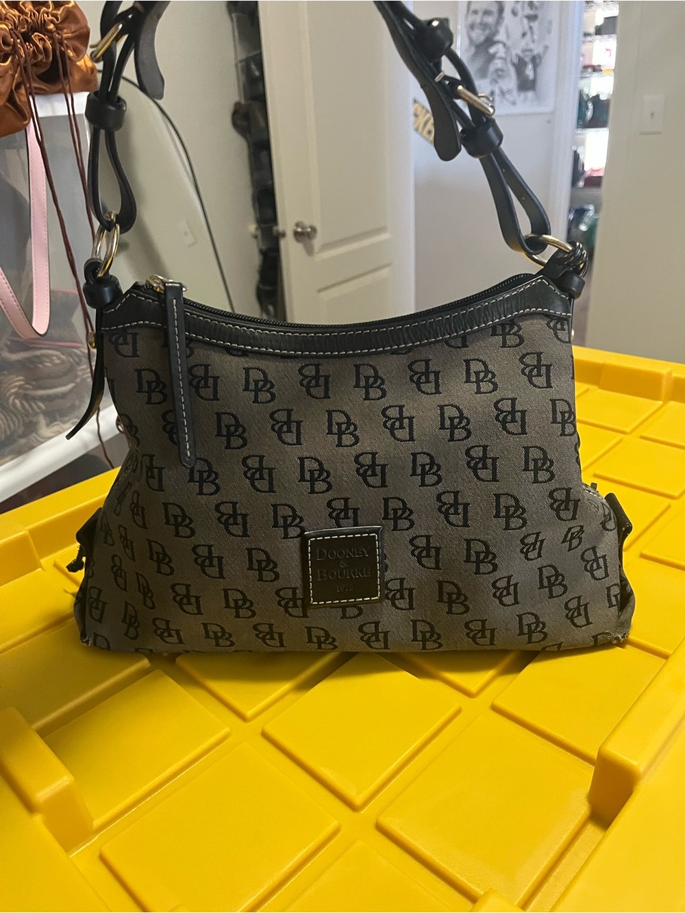 Dooney & Bourke Brown/Black Monogram Shoulder Bag